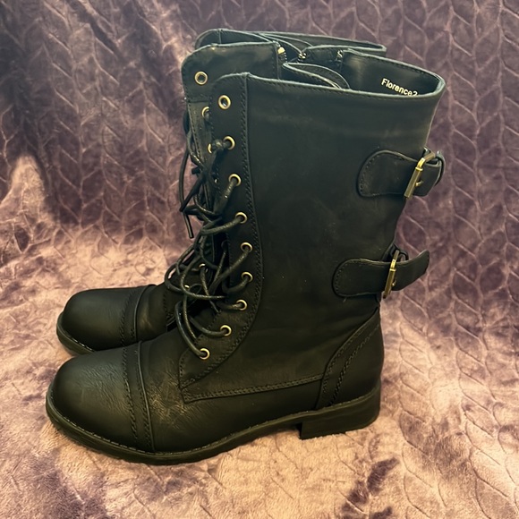 Black shoe land combat boots size 6 - Picture 2 of 5